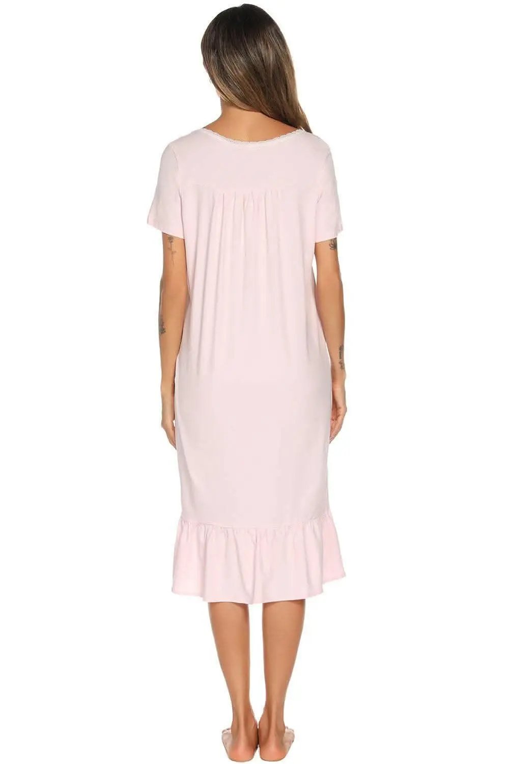 Chic lace-trimmed square neck dress - Love Salve